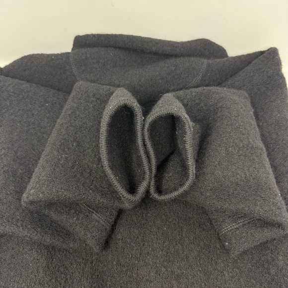 Appleseeds Boiled Wool Shirt Jacket Black Size XL Chunky Button Front Pockets - Picture 15 of 15